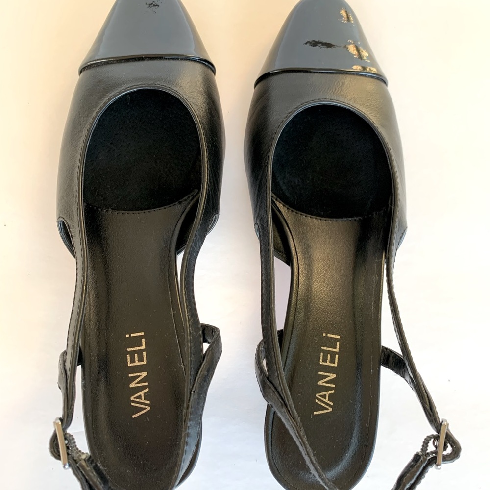Excellent condition- Vaneli sling back shoes black - size 6US